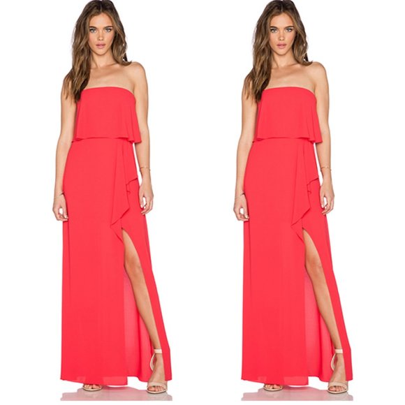 NWT BCBGMaxAzria Felicity popover gown - red - Picture 1 of 8